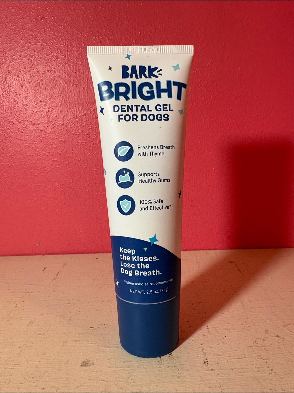 NEW Bark Bright Dental Gel for Dogs 2.5oz Freshens Breath Thyme Pups Healthy Gum